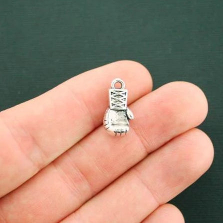 8 Boxing Glove Antique Silver Tone Charms 3D - SC1157