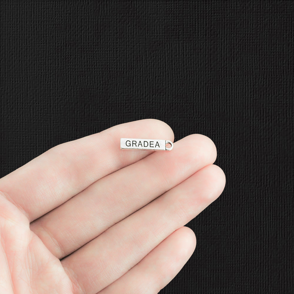 8 Butter Sticks Antique Silver Tone Charms 2 Sided - SC1220