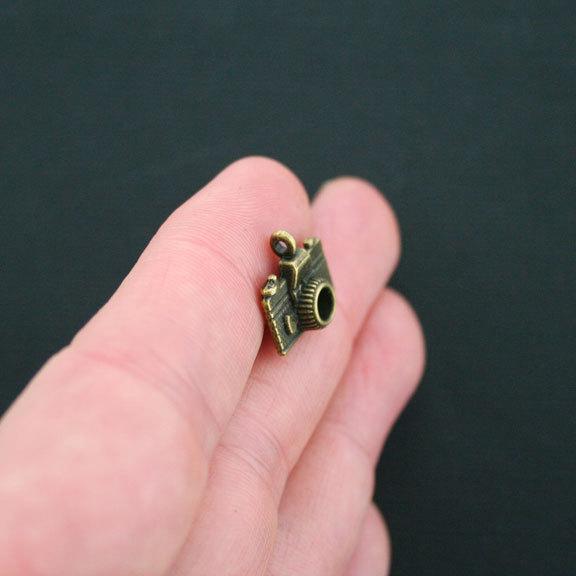 8 Camera Antique Bronze Tone Charms 2 Sided - BC901