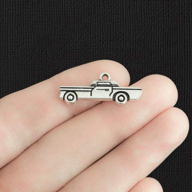 8 Car Antique Silver Tone Charms - SC105
