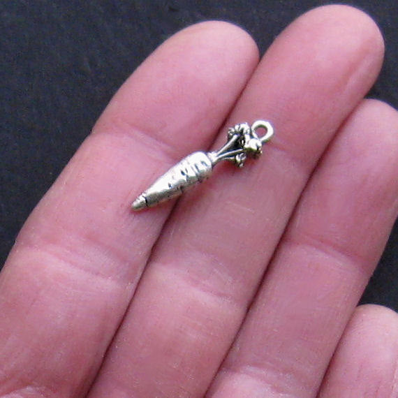 8 Carrot Antique Silver Tone Charms - SC944