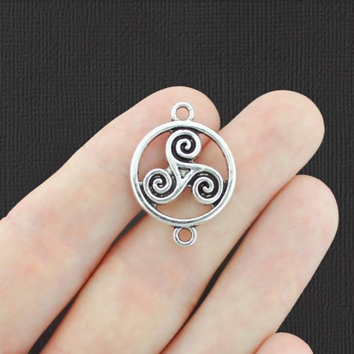 8 Celtic Knot Connector Antique Silver Tone Charms - SC6500