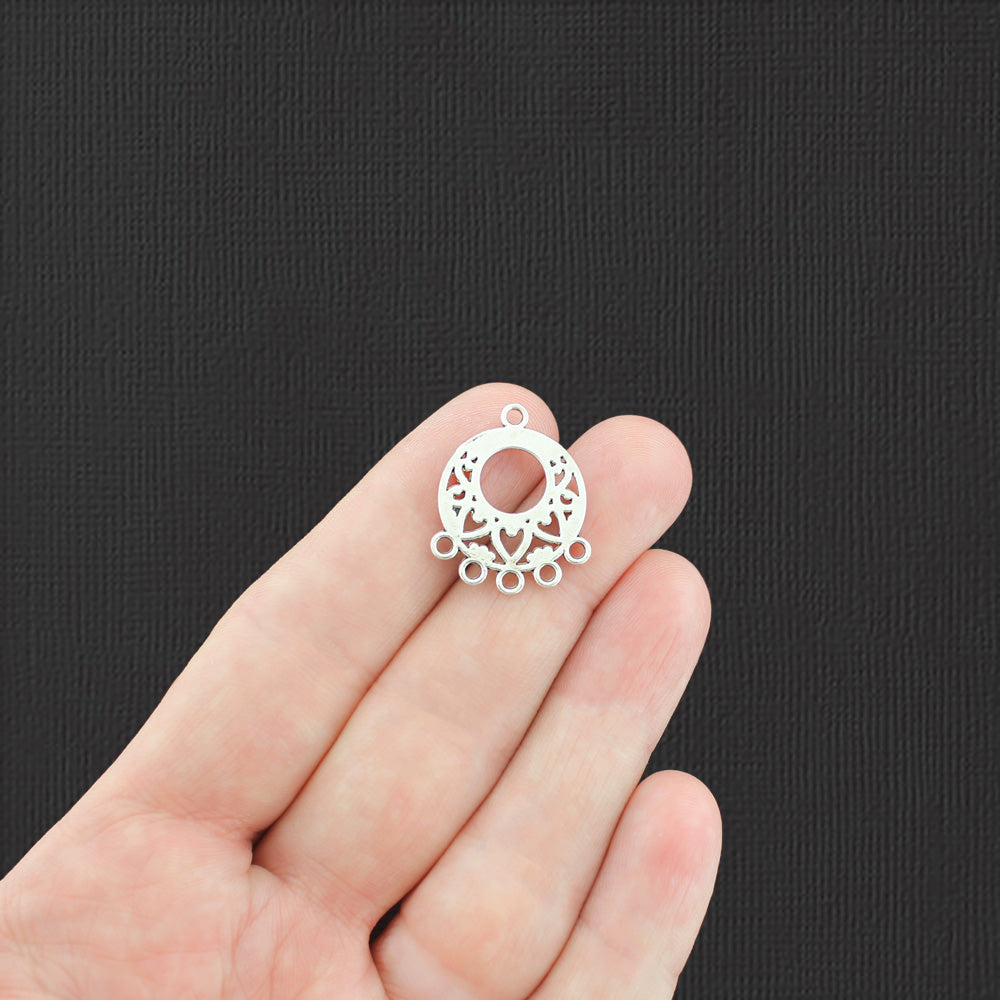 8 Chandelier Connector Antique Silver Charms - SC8043
