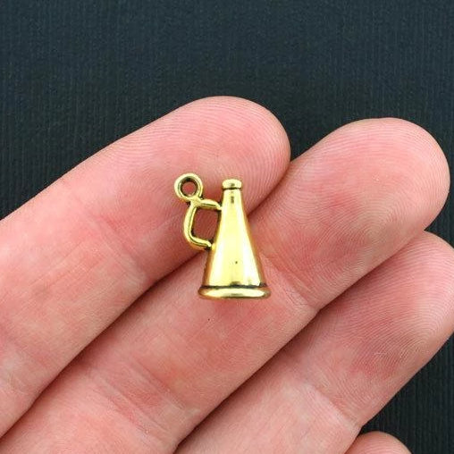 8 Cheerleader Antique Gold Tone Charms 3D - GC279