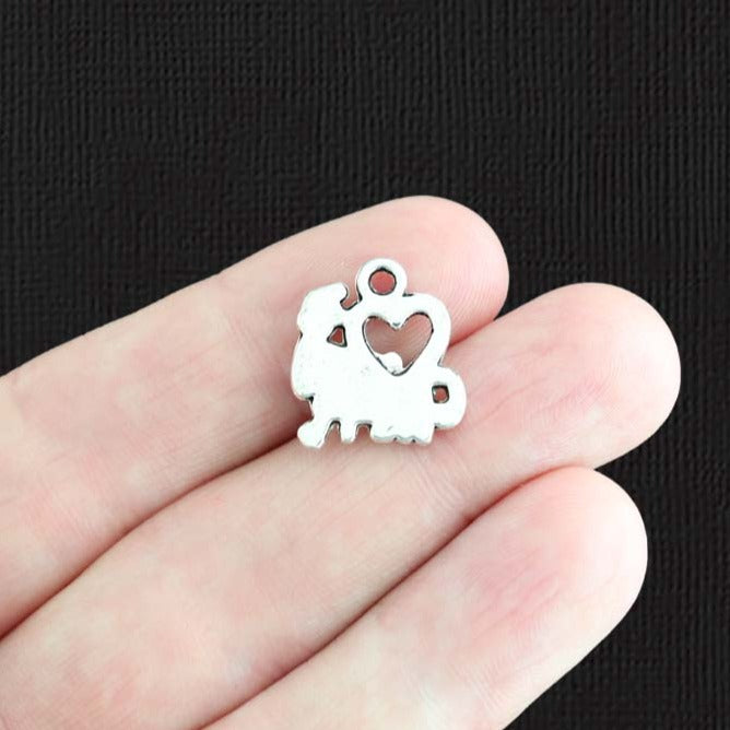 8 Cheerleader Antique Silver Tone Charms - SC2832