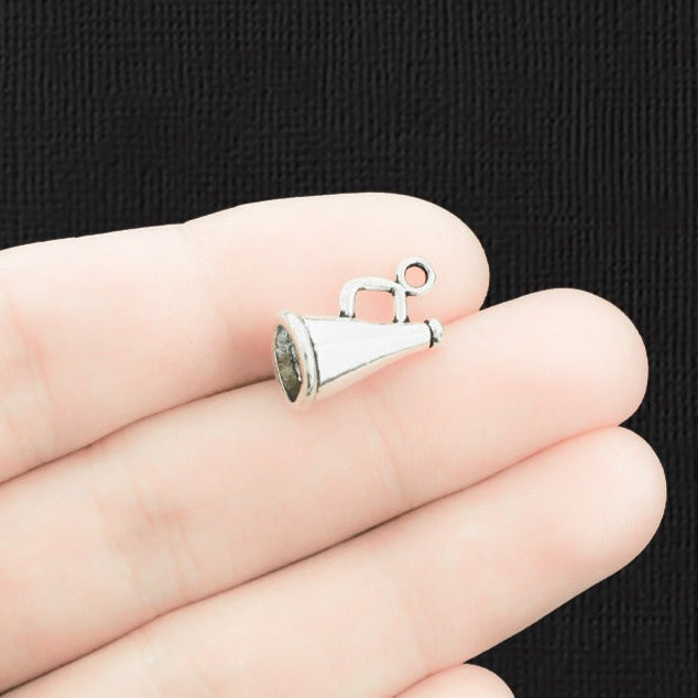 8 Cheerleader Megaphone Antique Silver Tone Charms 3D - SC1302