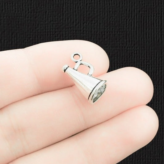 8 Cheerleader Megaphone Antique Silver Tone Charms 3D - SC1302