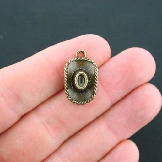 8 Cowboy Hat Antique Bronze Tone Charms 3D - BC233