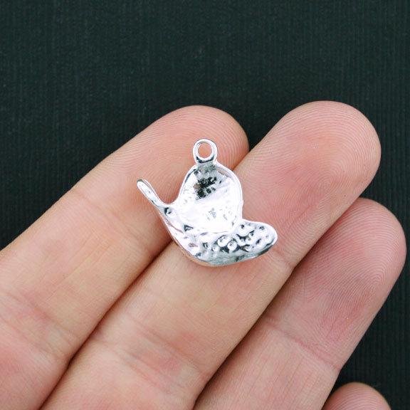 8 Cowboy Hat Antique Silver Tone Charms - SC3688