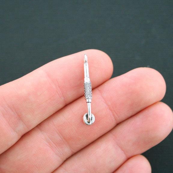 8 Dentist Mirror Antique Silver Tone Charms 3D - SC2422