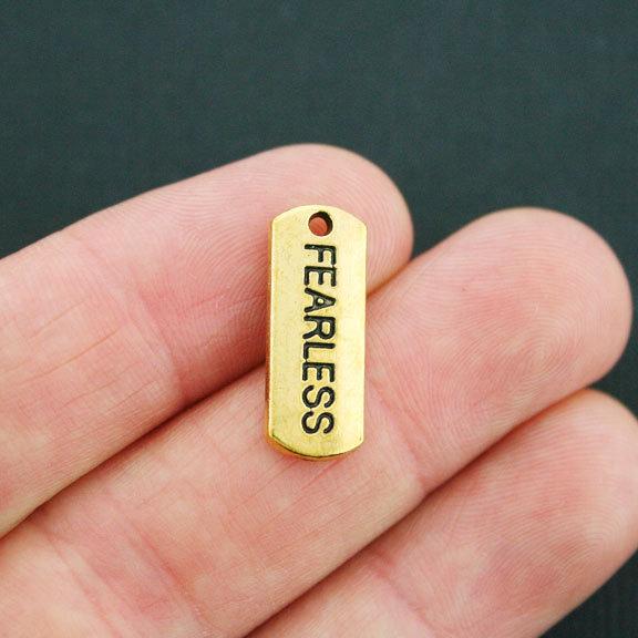 8 Fearless Antique Gold Tone Charms - GC641
