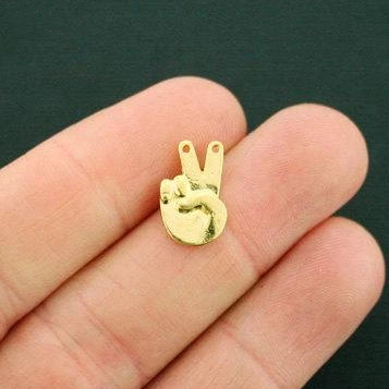8 Hand Sign Connector Gold Tone Charms - GC1080