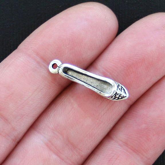 8 High Heel Shoe Antique Silver Tone Charms 3D  - SC2820