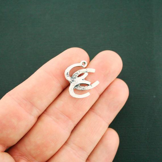 8 Horseshoe  Antique Silver Tone Charms - SC2497