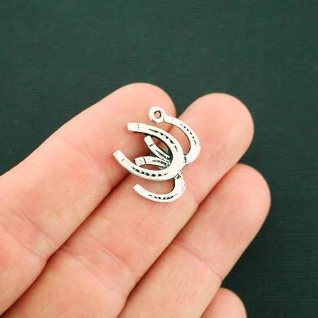 8 Horseshoe  Antique Silver Tone Charms - SC2497