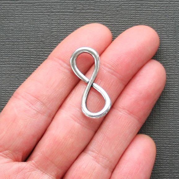 8 Infinity Connector Antique Silver Tone Charms - SC2366