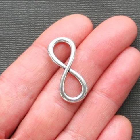 8 Infinity Connector Antique Silver Tone Charms - SC2366