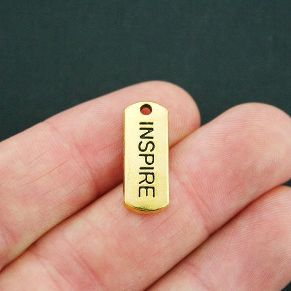 8 Inspire Antique Gold Tone Charms - GC644