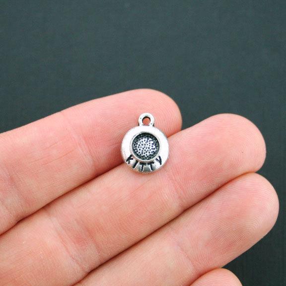 8 breloques de ton argent antique bol Kitty - SC4769