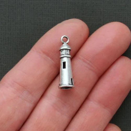 8 breloques ton argent antique phare 3D - SC1806