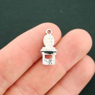 8 Makeup Table Antique Silver Tone Charms - SC5667