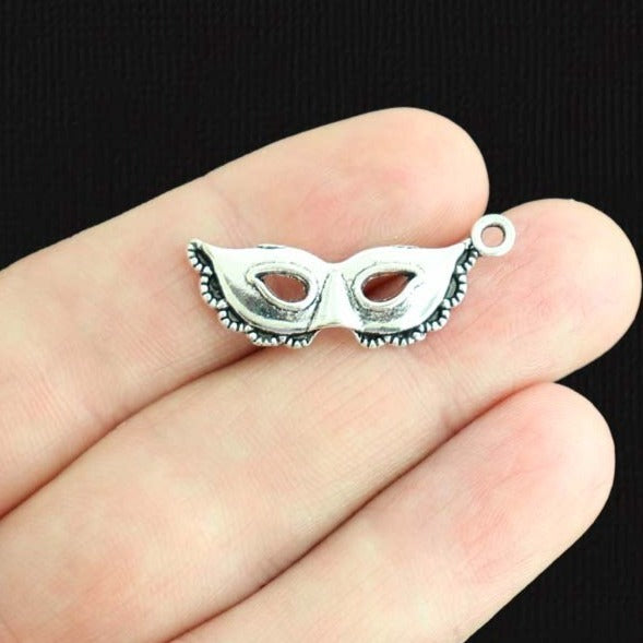 8 Mask Antique Silver Tone Charms - SC1430