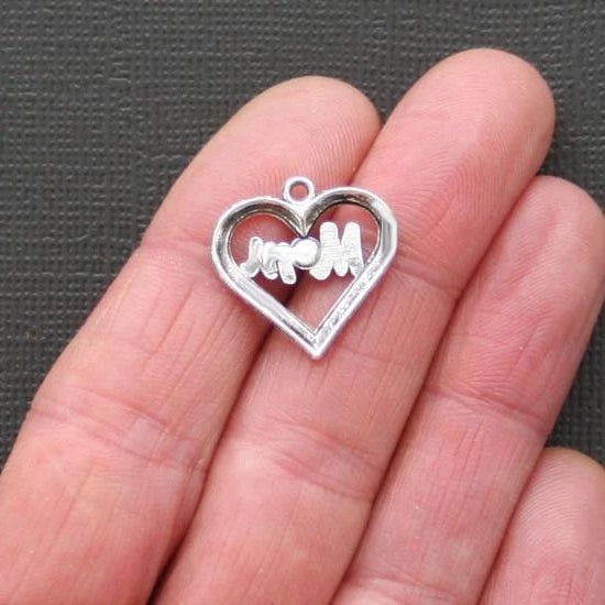 8 Mom Antique Silver Tone Charms - SC2161