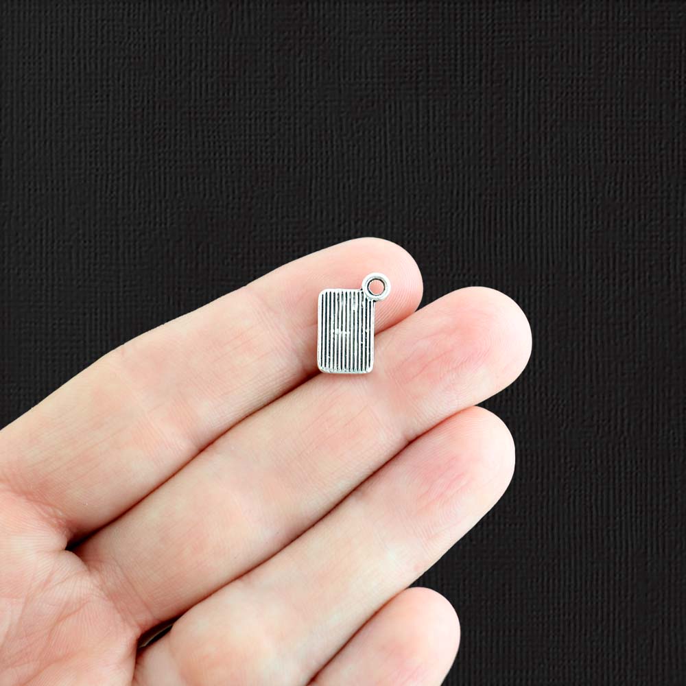 8 Muffin Tin Antique Silver Tone Charms - SC1216