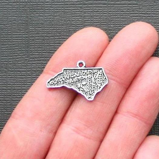 8 North Carolina State Antique Silver Tone Charms - SC2327