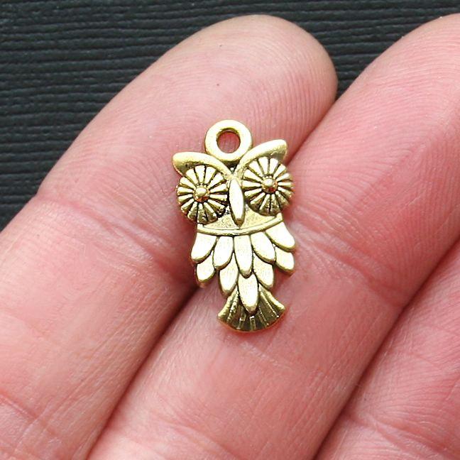 8 breloques de ton or antique hibou - GC160