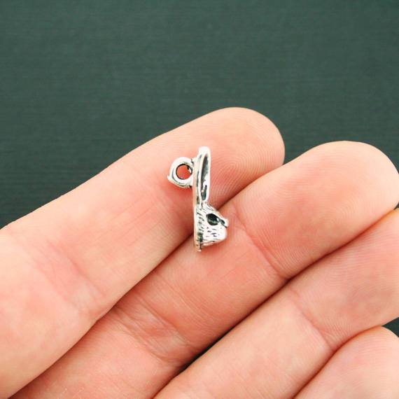 8 Rabbit Antique Silver Tone  Charms - SC5260