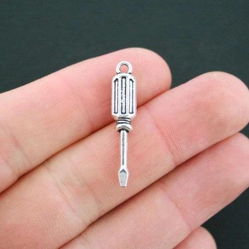 8 Screwdriver Antique Silver Tone Charms 3D - SC4451