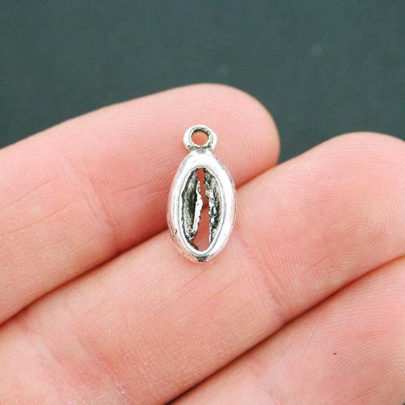 8 breloques coquillage ton argent antique - SC5242