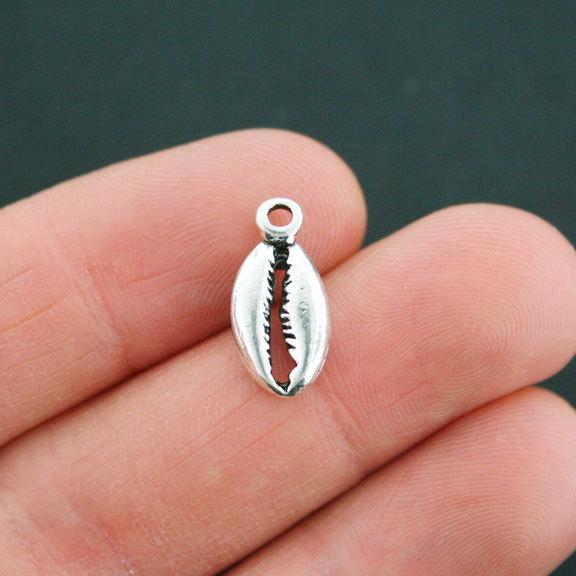 8 breloques coquillage ton argent antique - SC5242