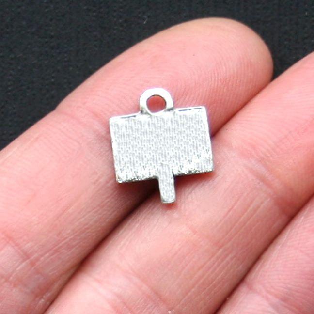 8 Sold Antique Silver Tone Charms - SC1239