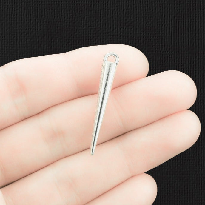 8 Spike Antique Silver Tone Charms 3D - SC1313