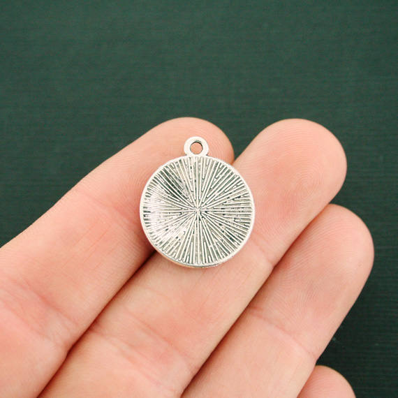 8 Sun Antique Silver Tone Charms - SC5244