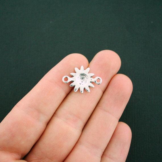 8 Sun Connector Antique Silver Tone Charms - SC6018