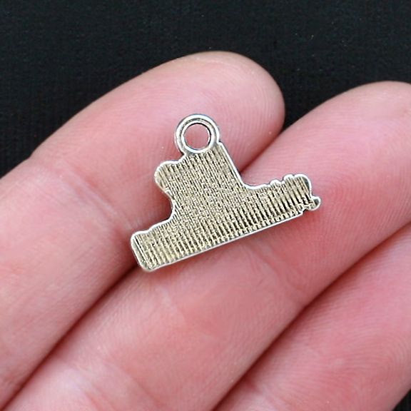 8 Swimming Antique Silver Tone Charms - SC2675