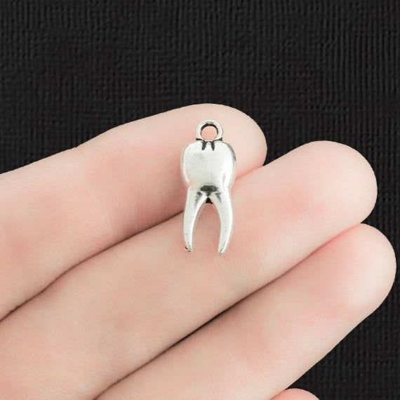 Breloques argentées antiques à 8 dents - SC2006