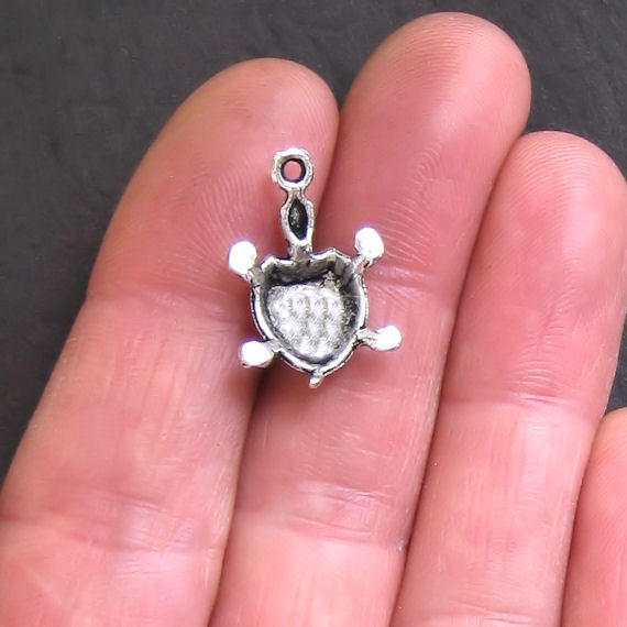 8 breloques tortues argentées antiques - SC517