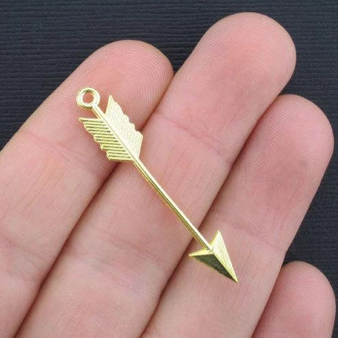 8 Arrow Gold Tone Charms 2 Sided - GC245