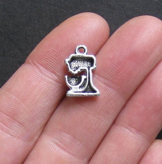 8 Mixer Antique Silver Tone Charms - SC321