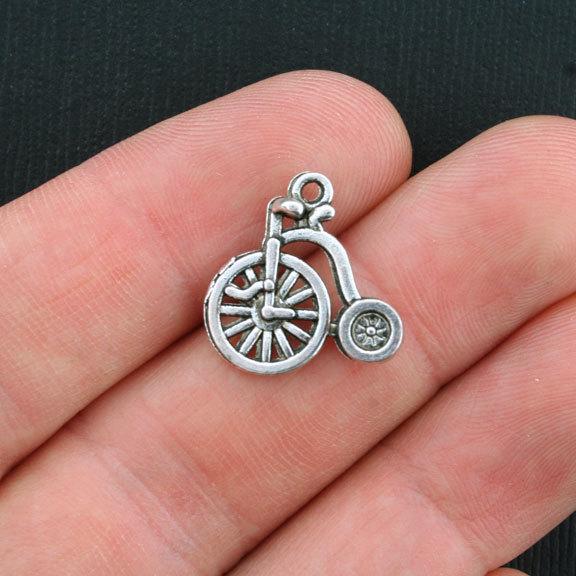 8 Bicycle Antique Silver Tone Charms 2 Sided - SC3742