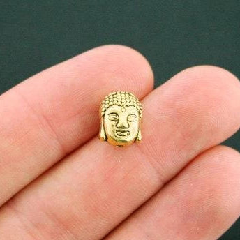 Buddha Spacer Beads 11mm x 9mm - Gold Tone - 8 Beads - GC923