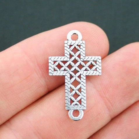 8 Cross Connector Antique Silver Tone Charms - SC2004