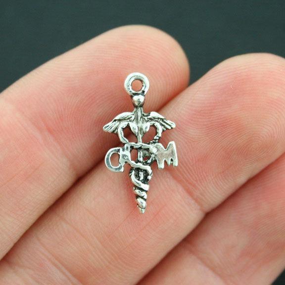 8 Doctor Antique Silver Tone Charms - SC3909