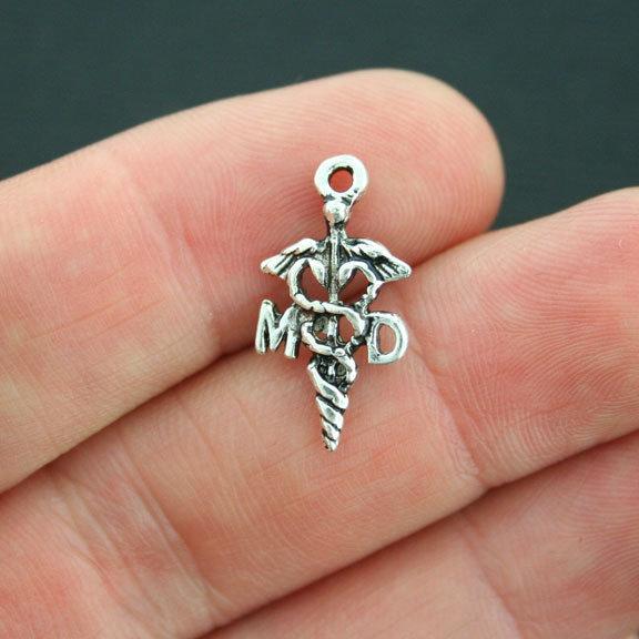 8 Doctor Antique Silver Tone Charms - SC3909