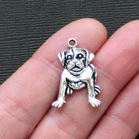 8 Dog Antique Silver Tone Charms - SC2553