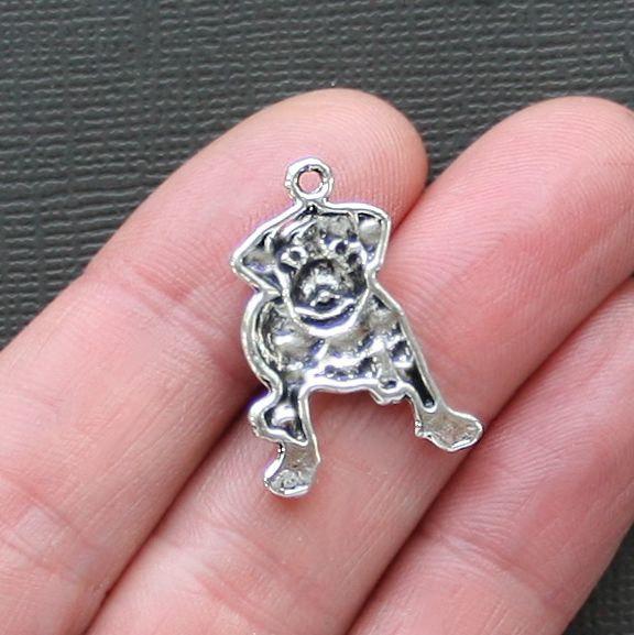 8 Dog Antique Silver Tone Charms - SC2553
